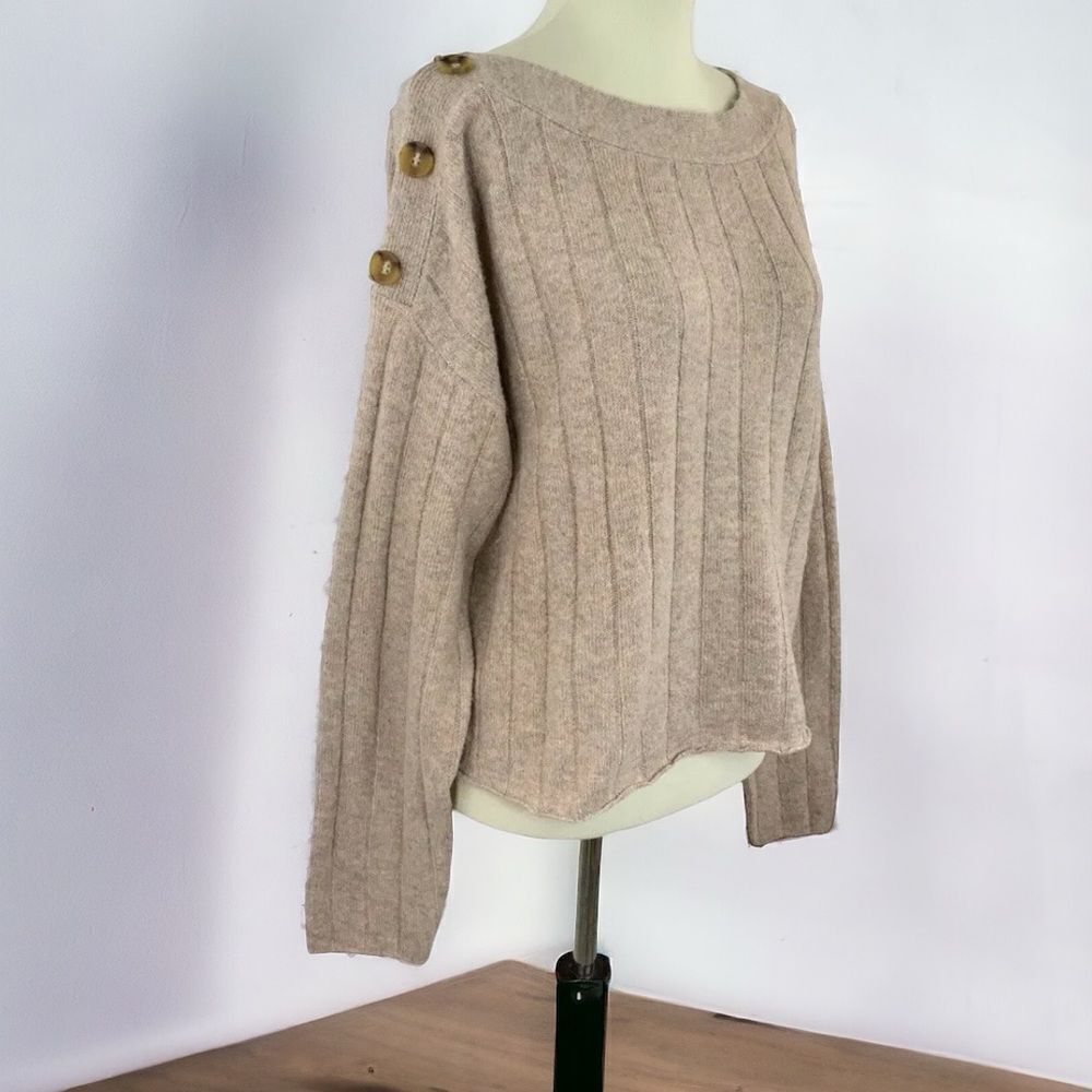 JOLIE & JOY soft brown pullover popover sweater size M